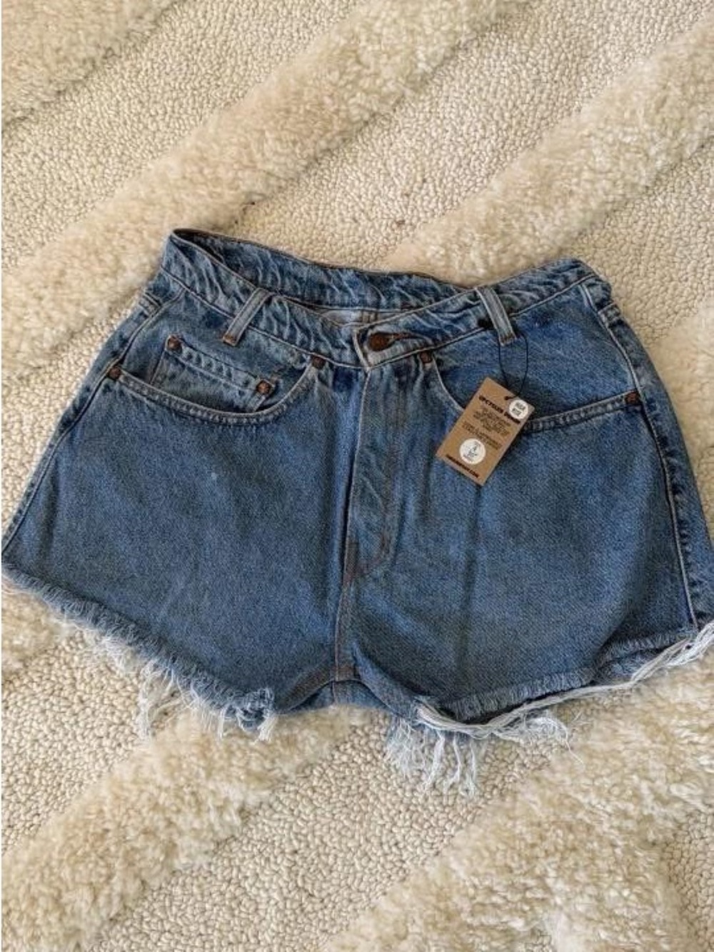 Levi's Vintage-Inspired Frayed Hem Denim Shorts - Blue